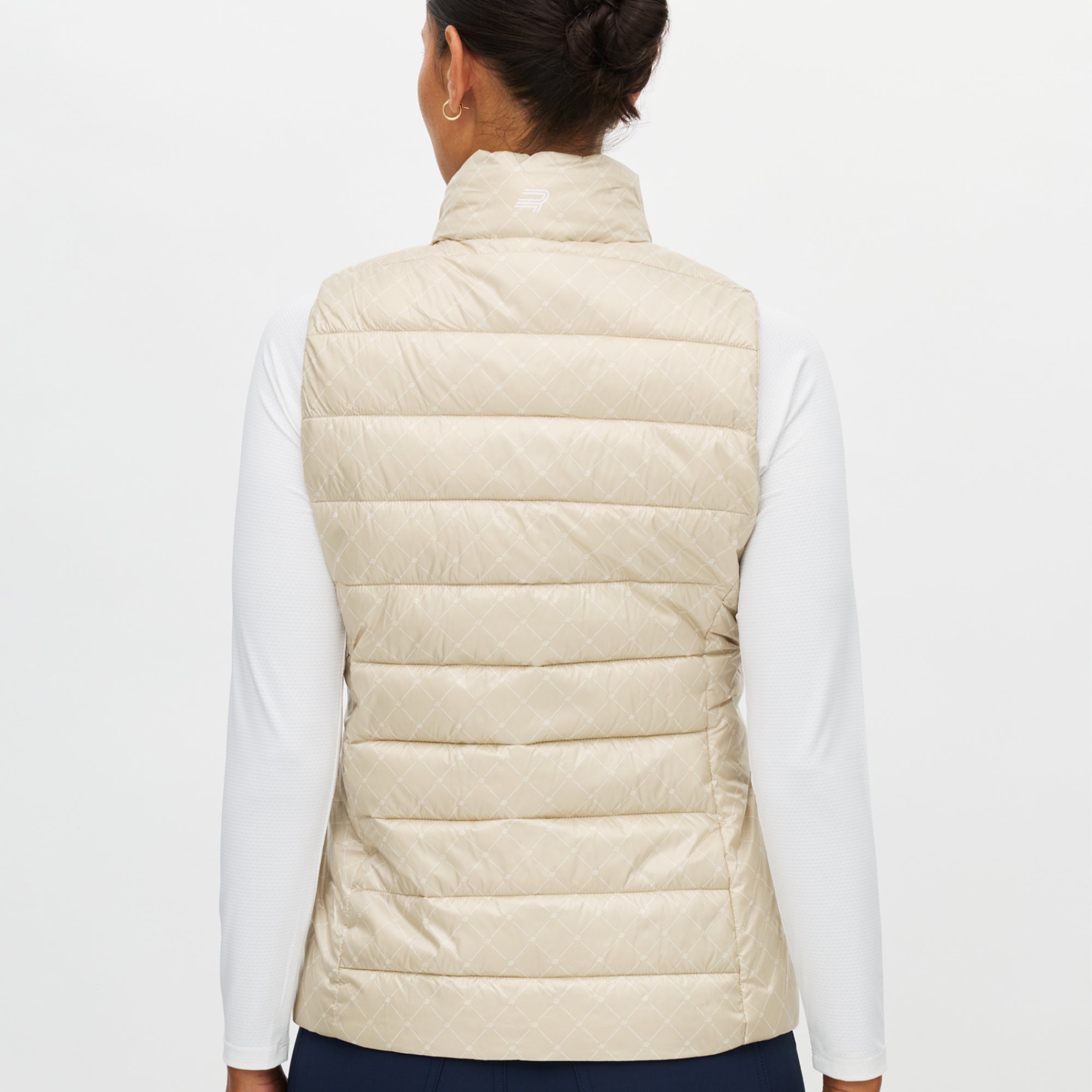 Rohnisch Airlite Padded Ladies Golf Vest Micro R Check Oat